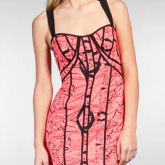 FACTORY ERIK HART BLACK MULTI BODY CON BINDING COCKTAIL PARTY DRESS SIZE 2 - Picture 4 of 5